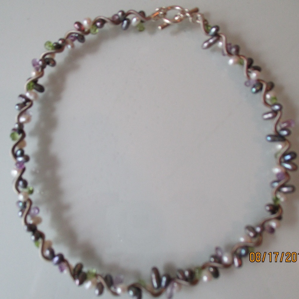 Handmade Sterling Silver Seed Pearl & Bead Choker